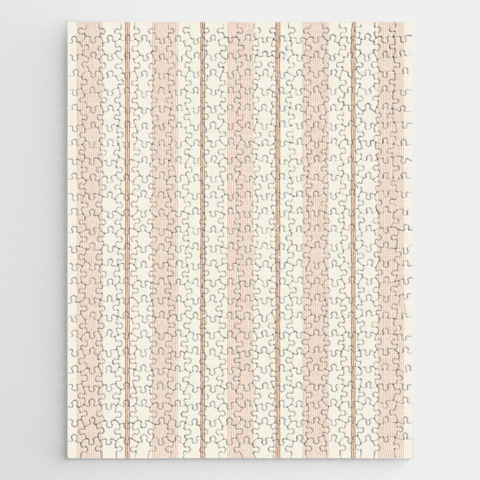 ivy stripes - cream, rust and terracotta Jigsaw Puzzle Gallery Image 1