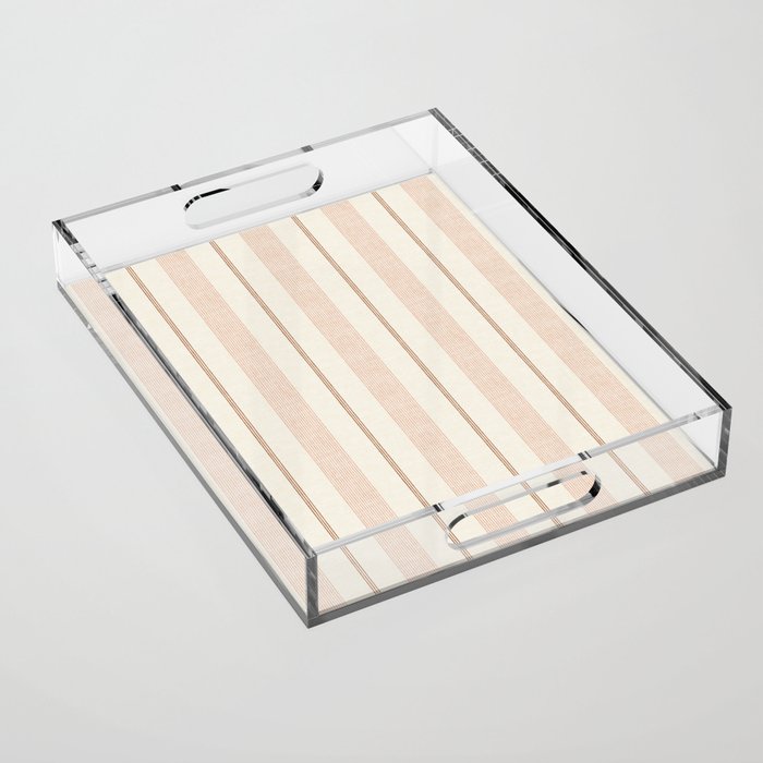 ivy stripes - cream, rust and terracotta Acrylic Tray Gallery Image 1