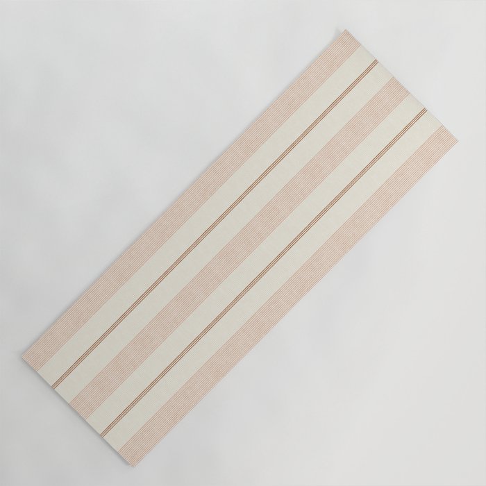 ivy stripes - cream, rust and terracotta Yoga Mat Gallery Image 1