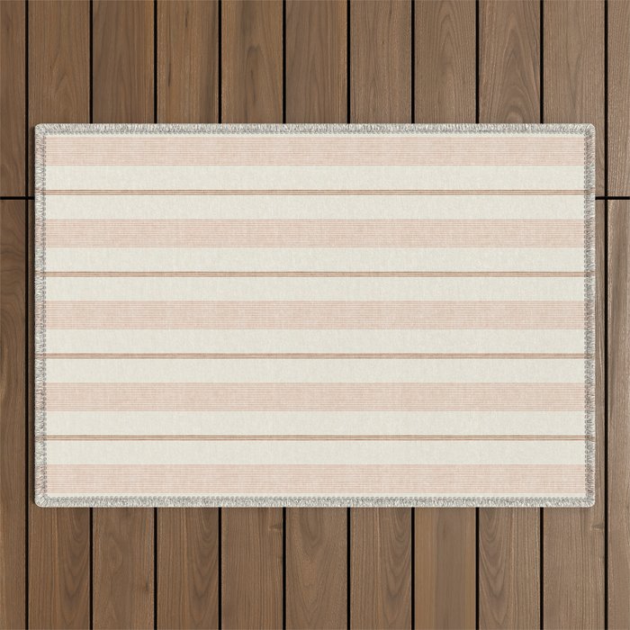 ivy stripes - cream, rust and terracotta Outdoor Rug Gallery Image 1