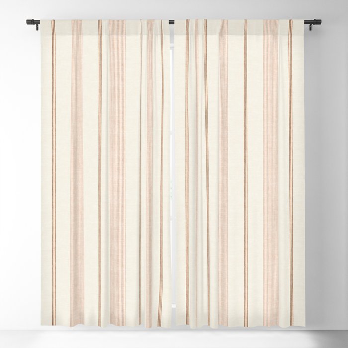 ivy stripes - cream, rust and terracotta Window Curtain Gallery Image 5