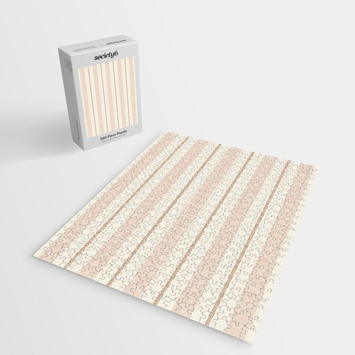 ivy stripes - cream, rust and terracotta Jigsaw Puzzle Gallery Image 2