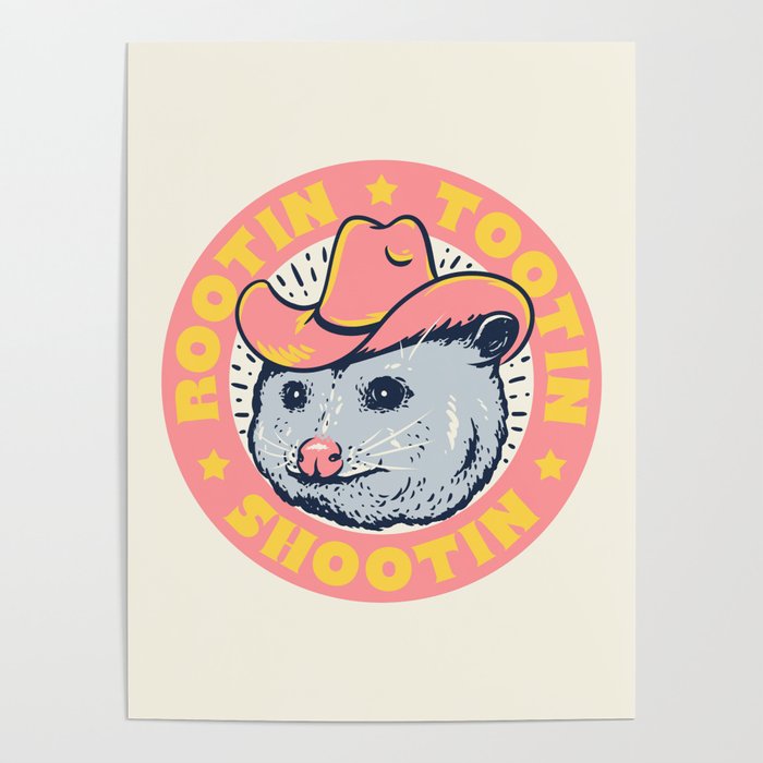 Possum Rootin Tootin Shootin | Pink Poster Gallery Image 4