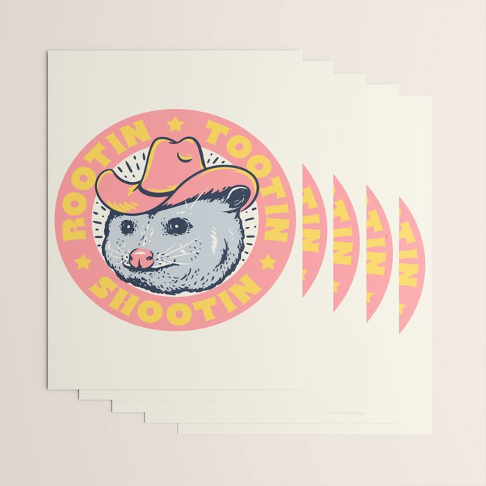 Possum Rootin Tootin Shootin | Pink Wrapping Paper Gallery Image 3