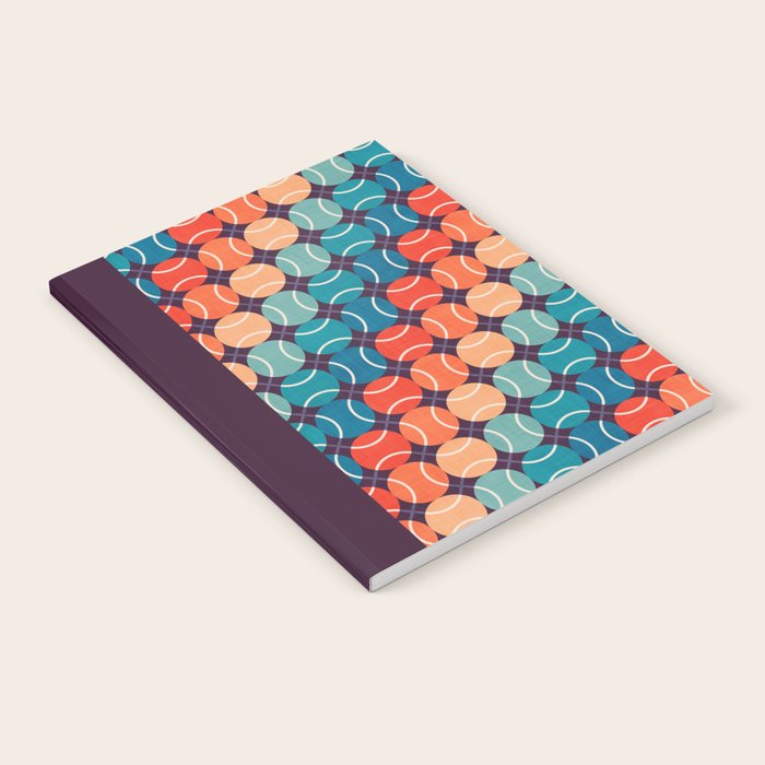 Retro Tennis 70s Rainbow Notebook Gallery Image 1