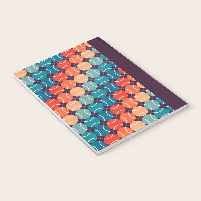 Retro Tennis 70s Rainbow Notebook Gallery Image 3