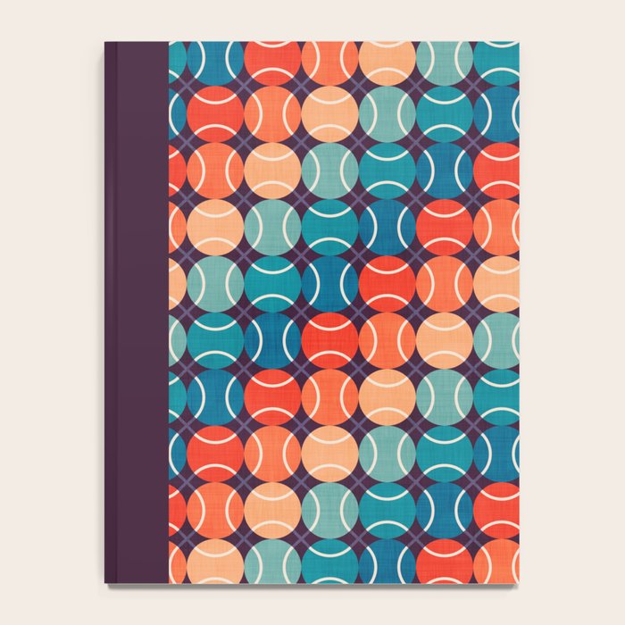 Retro Tennis 70s Rainbow Notebook Gallery Image 4