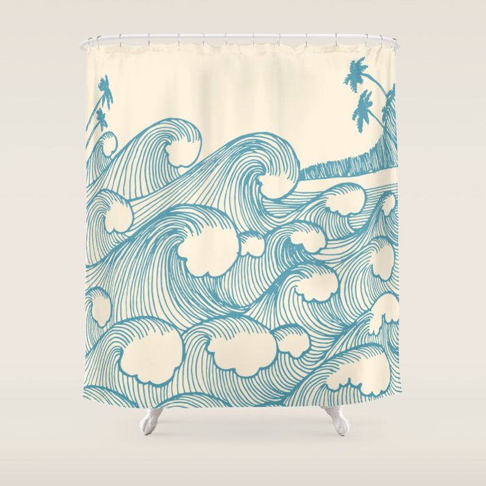Waves Shower Curtain Gallery Image 1