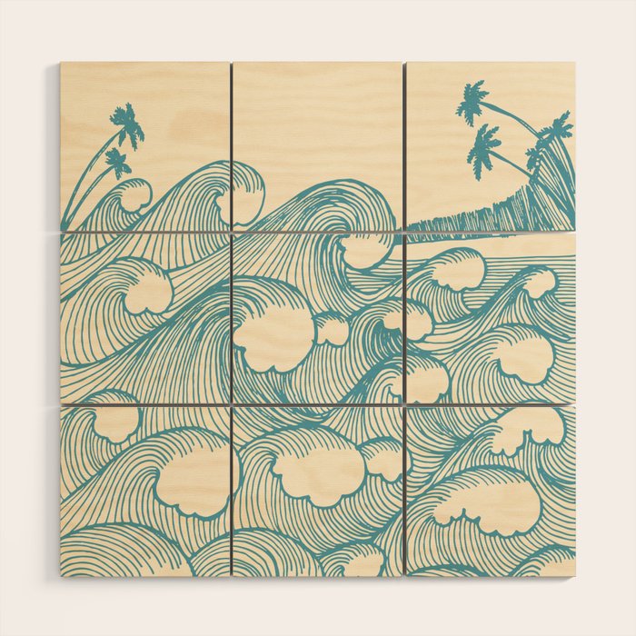 Waves Wood Wall Art Gallery Image 1