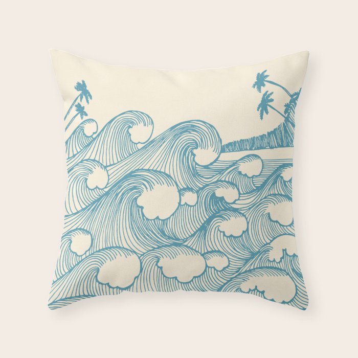 Waves Throw Pillow Gallery Image 1