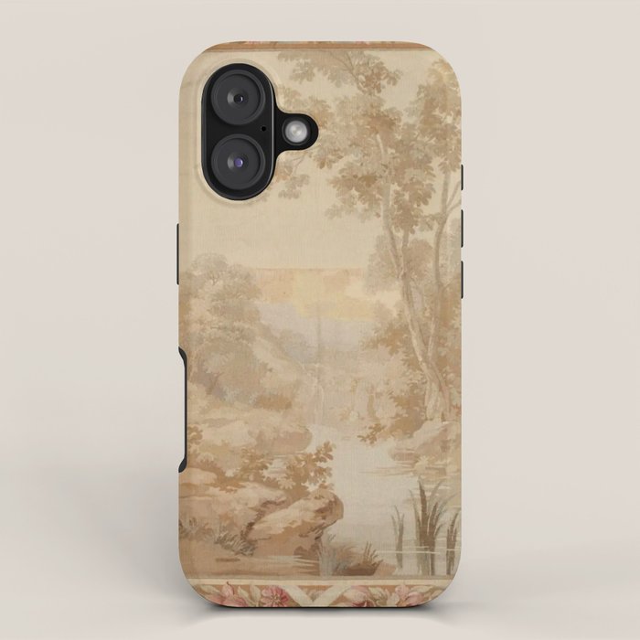 Antique 18th Century French Aubusson Pastel Verdure Tapestry iPhone Case Gallery Image 1