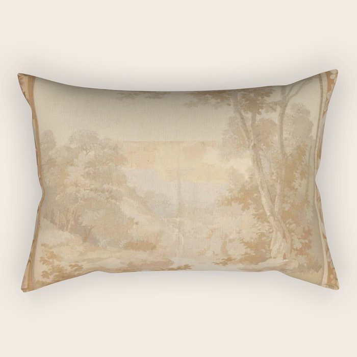 Antique 18th Century French Aubusson Pastel Verdure Tapestry Rectangular Pillow Gallery Image 2