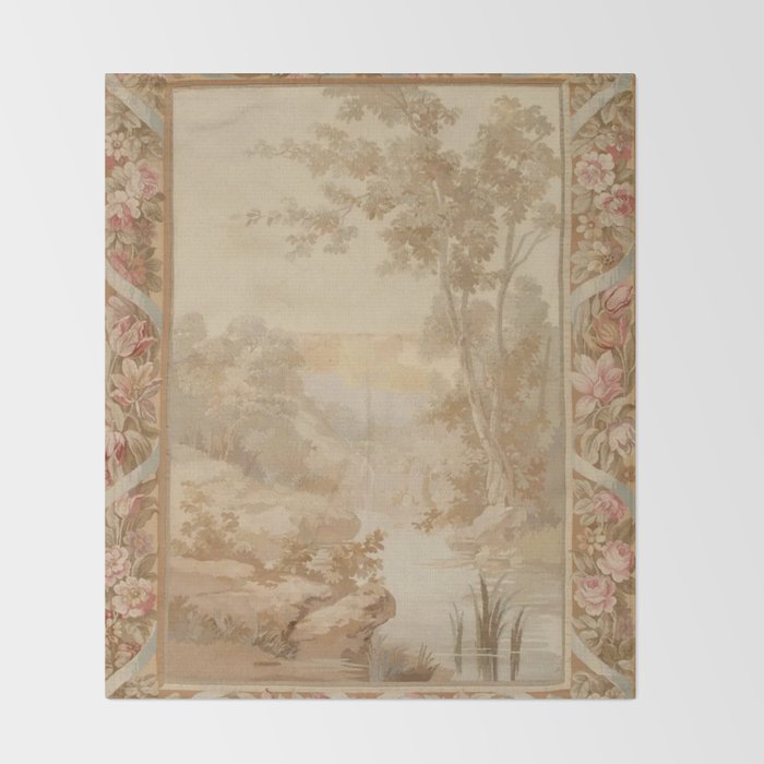 Antique 18th Century French Aubusson Pastel Verdure Tapestry Throw Blanket Gallery Image 2