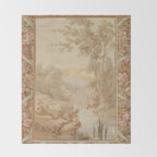 Antique 18th Century French Aubusson Pastel Verdure Tapestry Throw Blanket Gallery Image 2