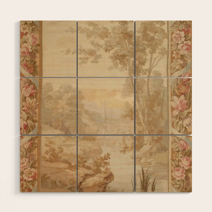 Antique 18th Century French Aubusson Pastel Verdure Tapestry Wood Wall Art Gallery Image 1