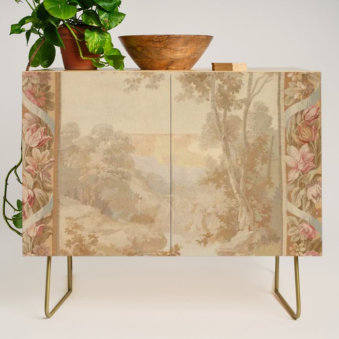 Antique 18th Century French Aubusson Pastel Verdure Tapestry Credenza Gallery Image 1