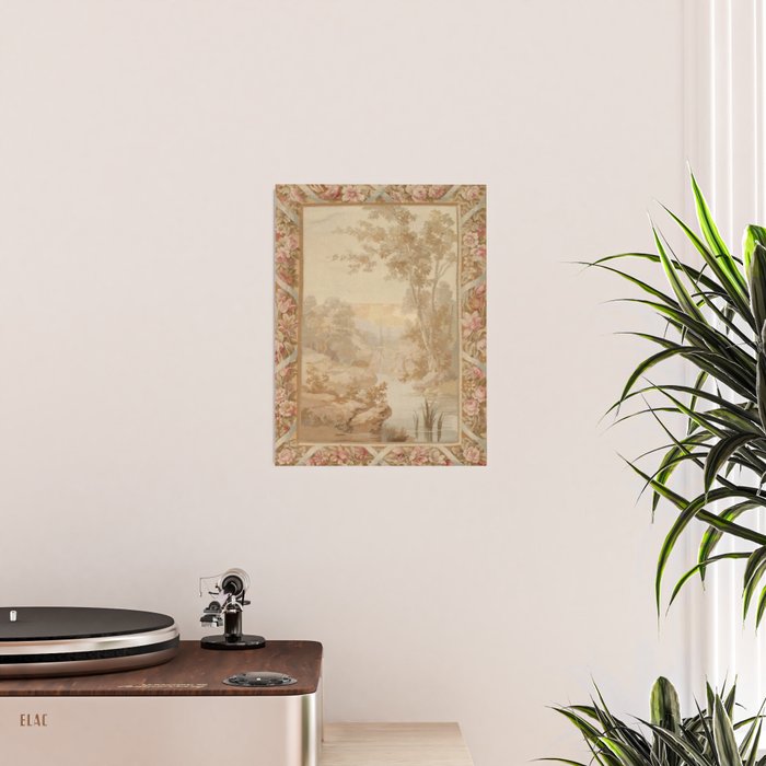 Antique 18th Century French Aubusson Pastel Verdure Tapestry Poster Gallery Image 2