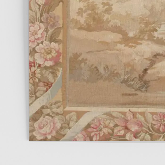 Antique 18th Century French Aubusson Pastel Verdure Tapestry Poster Gallery Image 3
