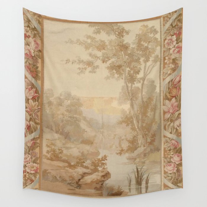Antique 18th Century French Aubusson Pastel Verdure Tapestry Wall Tapestry Gallery Image 1