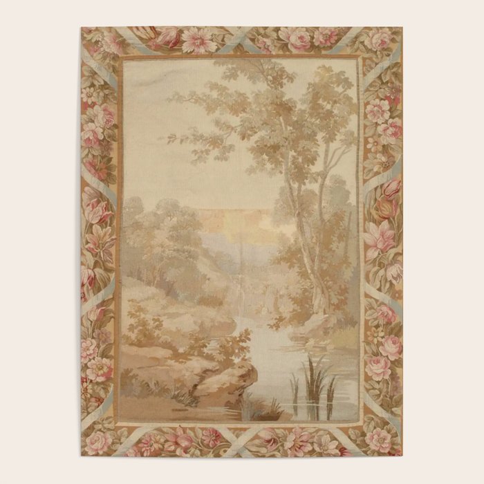 Antique 18th Century French Aubusson Pastel Verdure Tapestry Poster Gallery Image 4