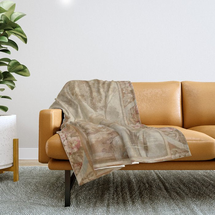 Antique 18th Century French Aubusson Pastel Verdure Tapestry Throw Blanket Gallery Image 1
