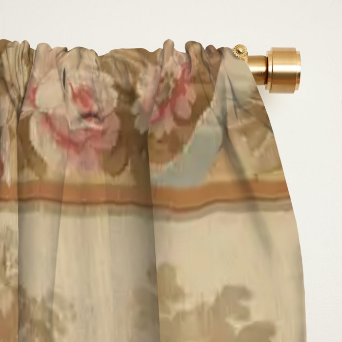 Antique 18th Century French Aubusson Pastel Verdure Tapestry Window Curtain Gallery Image 2
