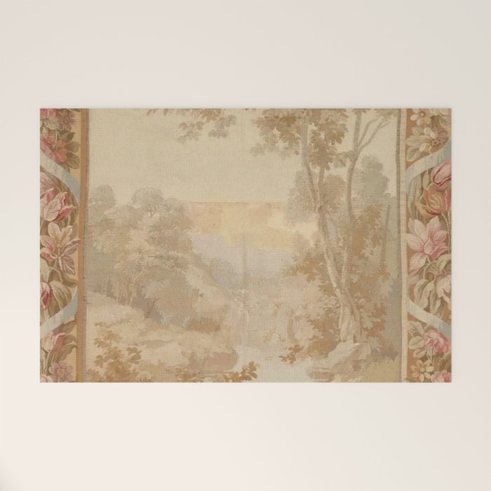 Antique 18th Century French Aubusson Pastel Verdure Tapestry Welcome Mat Gallery Image 1