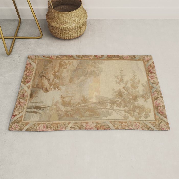 Antique 18th Century French Aubusson Pastel Verdure Tapestry Rug Gallery Image 1
