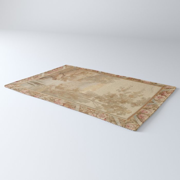 Antique 18th Century French Aubusson Pastel Verdure Tapestry Rug Gallery Image 3