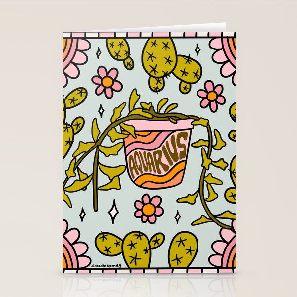 Aquarius Cactus Stationery Card Gallery Image 2