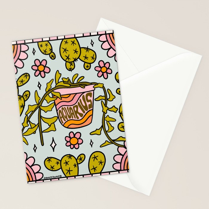Aquarius Cactus Stationery Card Gallery Image 2