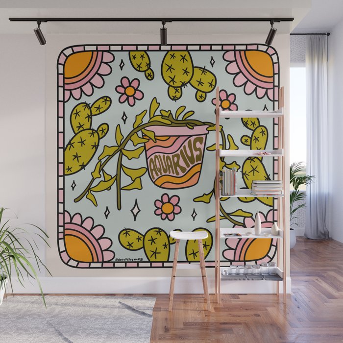 Aquarius Cactus Wall Mural Gallery Image 1
