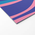 Mid Century Modern Retro Lounge Striped Ogee Pattern in Modtastic Blue and Pink Welcome Mat Gallery Image 2