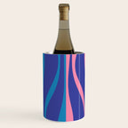 Mid Century Modern Retro Lounge Striped Ogee Pattern in Modtastic Blue and Pink Wine Chiller Gallery Image 2