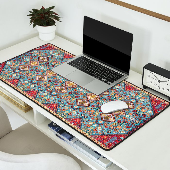 Bohemian Heritage: Colorful Moroccan Texture Art Desk Mat Gallery Image 2