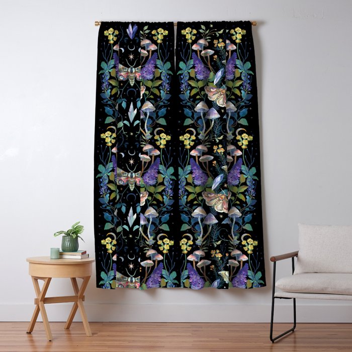 Crystals Moth Mushrooms Window Curtain Gallery Image 1