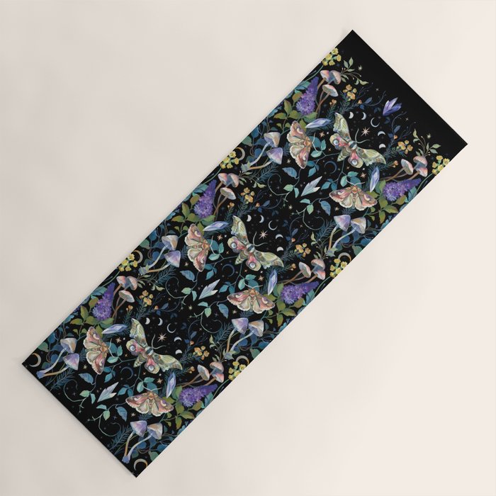 Crystals Moth Mushrooms Yoga Mat Gallery Image 1