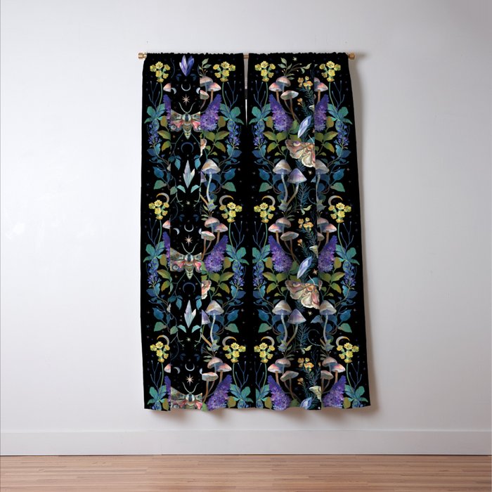 Crystals Moth Mushrooms Window Curtain Gallery Image 3