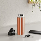 Classic Stripes XLVIII - Bright Retro Red Water Bottle Gallery Image 4