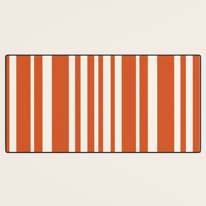 Classic Stripes XLVIII - Bright Retro Red Desk Mat Gallery Image 3