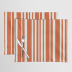 Classic Stripes XLVIII - Bright Retro Red Placemat Gallery Image 1