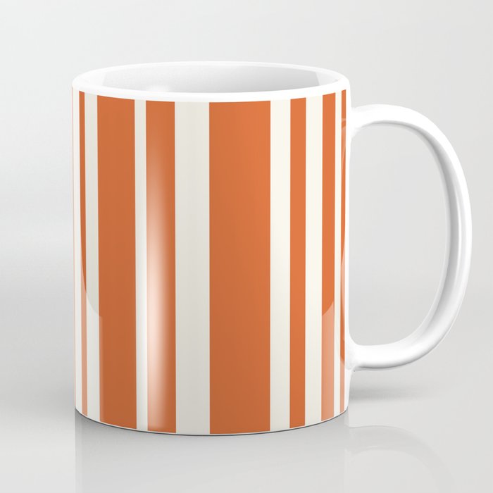 Classic Stripes XLVIII - Bright Retro Red Coffee Mug Gallery Image 1
