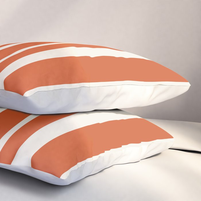 Classic Stripes XLVIII - Bright Retro Red Pillow Sham Gallery Image 3