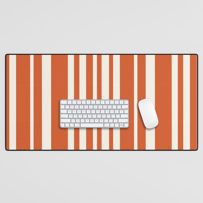 Classic Stripes XLVIII - Bright Retro Red Desk Mat Gallery Image 1