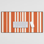 Classic Stripes XLVIII - Bright Retro Red Desk Mat Gallery Image 1
