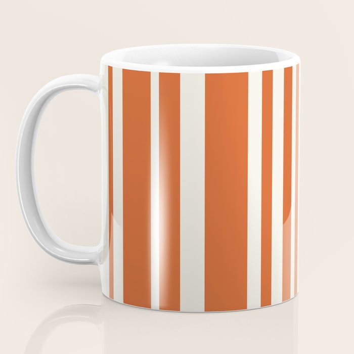 Classic Stripes XLVIII - Bright Retro Red Coffee Mug Gallery Image 3