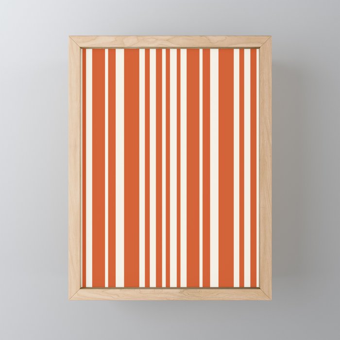 Classic Stripes XLVIII - Bright Retro Red Mini Art Print Gallery Image 1