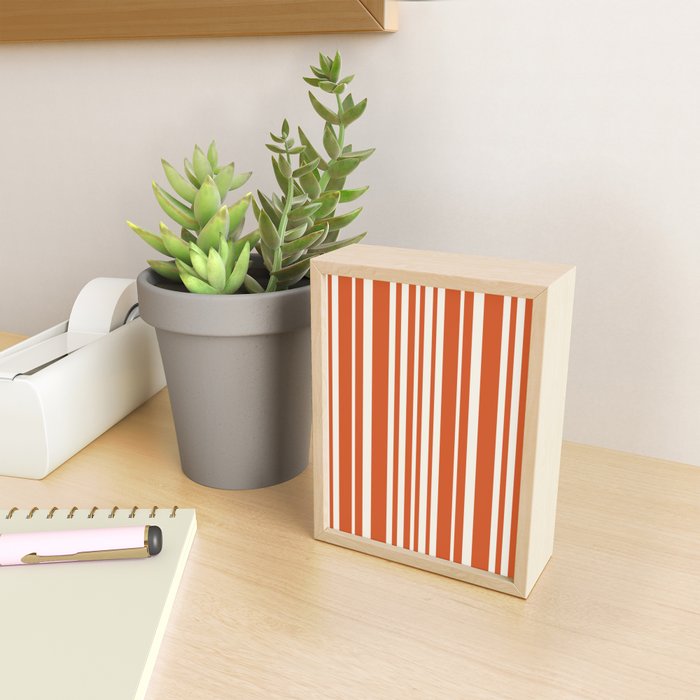 Classic Stripes XLVIII - Bright Retro Red Mini Art Print Gallery Image 2