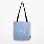 Taurus Zodiac Star Constellation Line Art Sky Blue Tote Bag Gallery Image 2