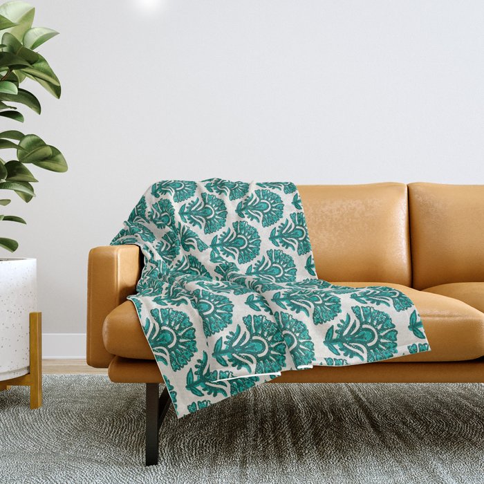 MACHA TEAL Throw Blanket Gallery Image 1